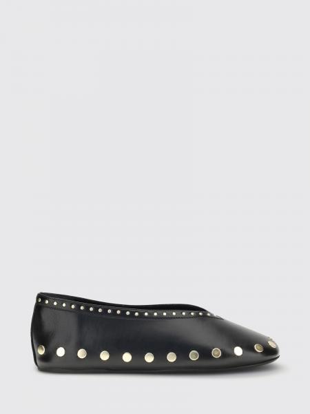 Jenny Studded Polyurethane Blend Ballerina Ganni