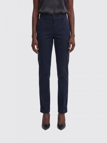 High-Waisted Skinny Trousers PT Torino in Stretch Cotton with Welt Pockets