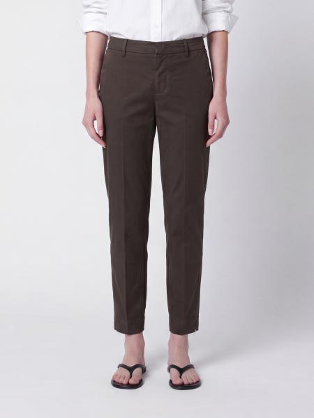 High-Waisted Skinny Trousers PT Torino in Stretch Cotton with Welt Pockets