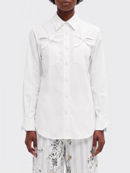 Moschino Slim Fit Cotton Poplin Shirt with Bow-Detailed Collar
