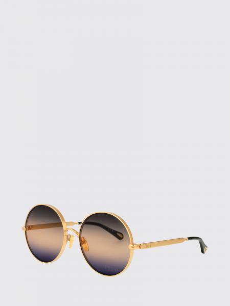 Chloé Metal Sunglasses with Rounded Frame and Metal Bridge