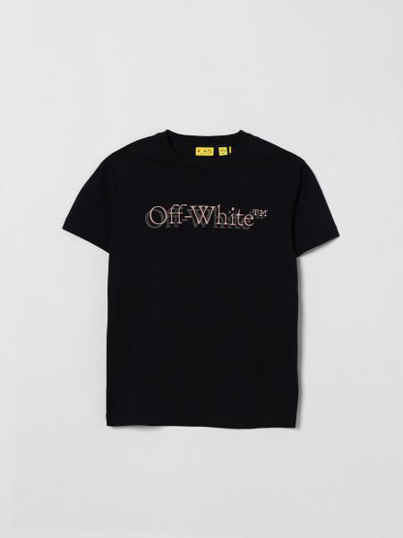 Cotton Crew Neck T-Shirt with Logo Off-White Kids