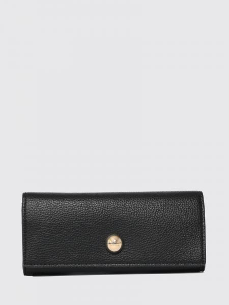 Twinset Polyurethane Continental Wallet with Flap Closure and Engraved Logo