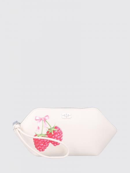 Recycled Leather Mini Pouch with Fruit Print Ganni