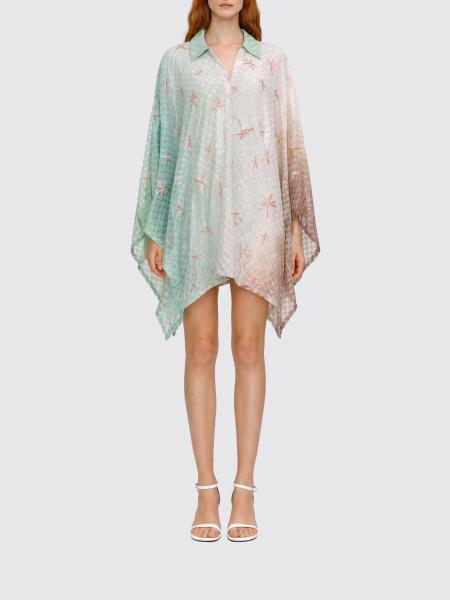 Embroidered V-Neck Viscose Mini Caftan Missoni with Asymmetrical Hem