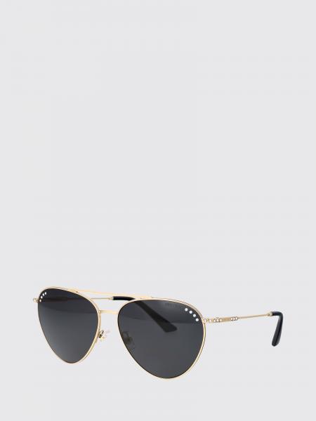 Aviator Sunglasses Jimmy Choo in Steel with Rhinestones and Double Bridge