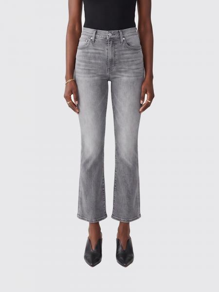 High-Waisted Flared Jeans Mother in Denim with Five-Pocket Design