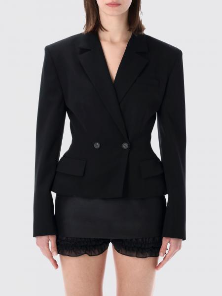 Cropped Double-Breasted Wool Blazer Magda Butrym with Silk Lining