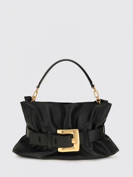 Balmain Anthem Medium Geraffte Ledertasche