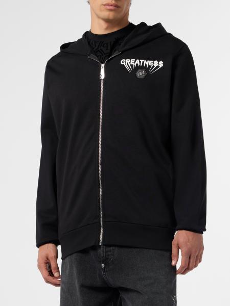 Baumwoll-Kapuzenpullover mit Reißverschluss Philipp Plein