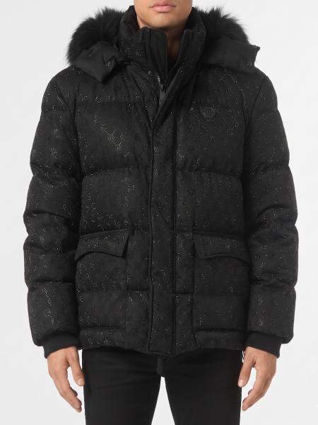 Monogram Down Jacket with Rhinestones Philipp Plein