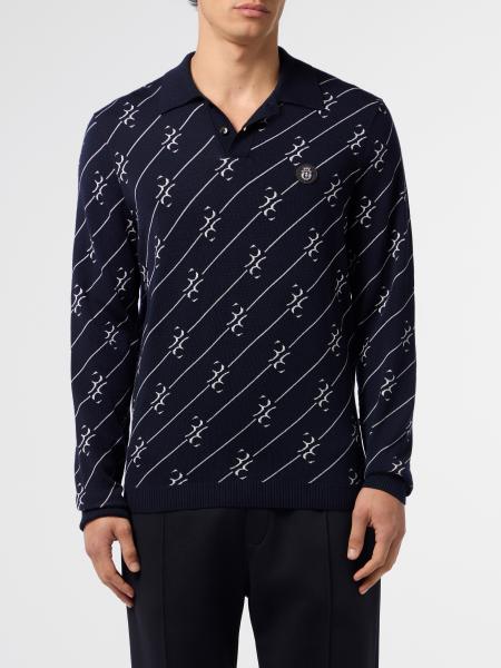 Polo en laine mérinos et soie Billionaire avec logo