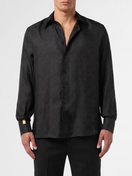Chemise en soie Billionaire avec logo all-over