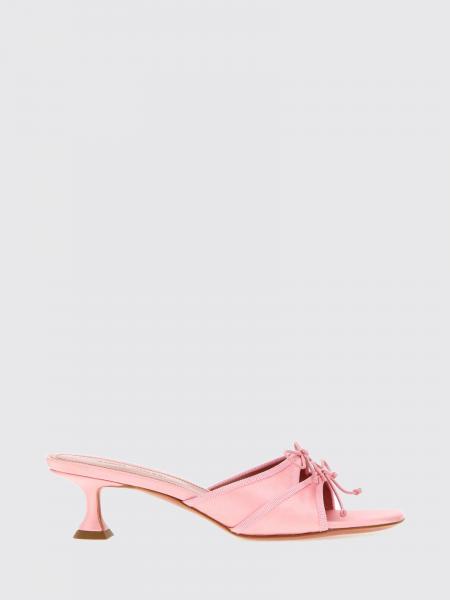 Eleonora Mules aus Satin mit Animal-Print Amina Muaddi