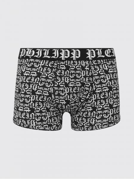 Stretch Cotton Blend Boxers With Lettering Print Philipp Plein