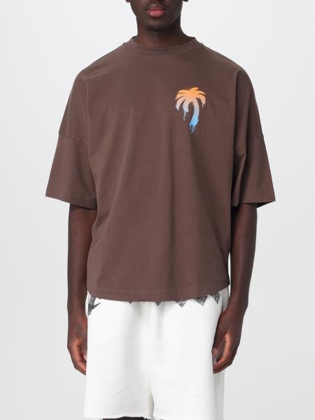 Cotton Crewneck T-shirt with Logo Palm Angels