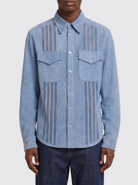 Overshirt Marni in pelle scamosciata traforata