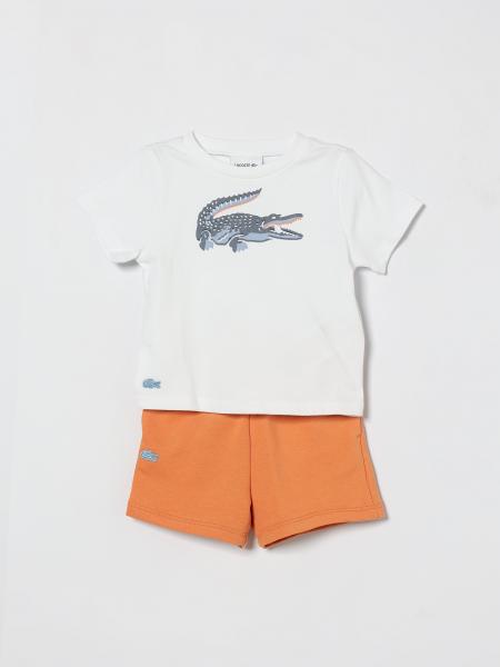 Coordinato in cotone con stampa logo Lacoste