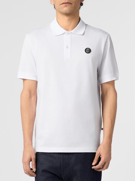 Short-Sleeved Cotton Polo Shirt Billionaire with Applied Logo