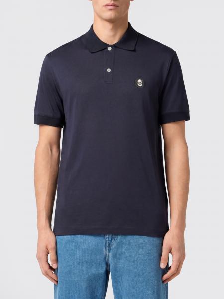 Short-Sleeved Cotton Polo Shirt Billionaire with Applied Logo