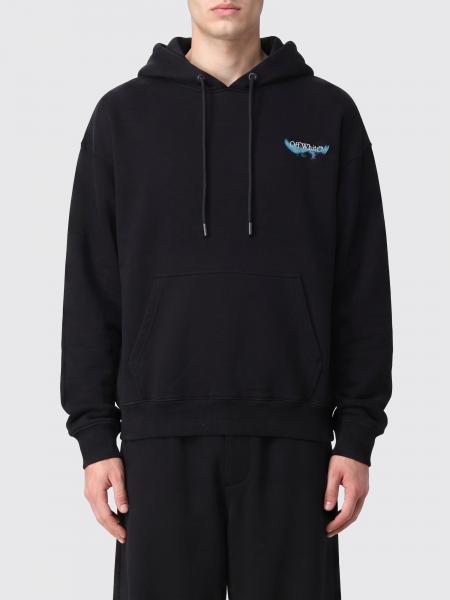 Off-White Relaxed Fit Cotton Hoodie with Arrow Logo