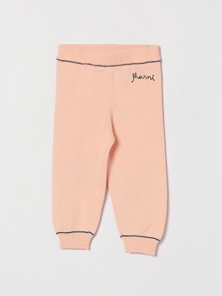 Marni Jungenhose aus Baumwollstrick mit gesticktem Logo und geradem Bein