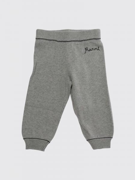 Marni Jungenhose aus Baumwollstrick mit gesticktem Logo und geradem Bein