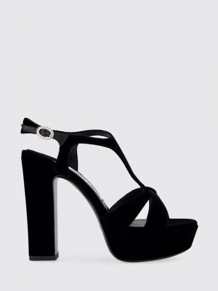 JIMMY CHOO 12cm 하이힐 벨벳 플랫폼 샌들