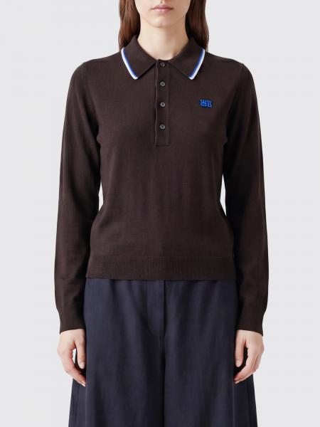 Polo de punto de lana de manga larga Wales Bonner con ribetes en contraste