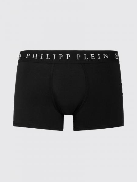 Philipp Plein Stretch Cotton Boxer Shorts with Hexagon Logo Waistband