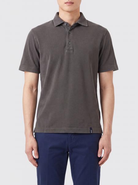 Slim Fit Cotton Polo Shirt Drumohr with Three-Button Placket