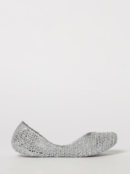 Melissa Campana perforierte Ballerinas aus Glitzer-PVC mit runder Spitze