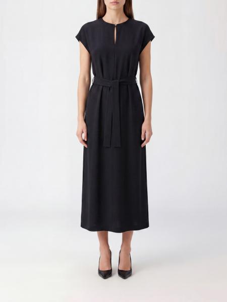 Max Mara A-Line Stretch Viscose Midi Dress with Tie Belt