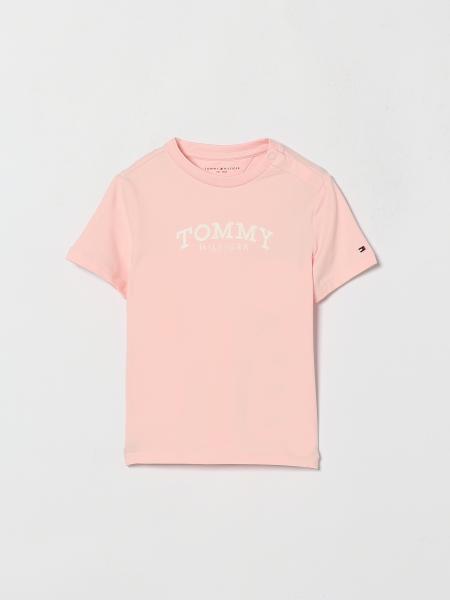 Tommy Hilfiger Boy's Cotton T-Shirt with Logo and Buttoned Neckline