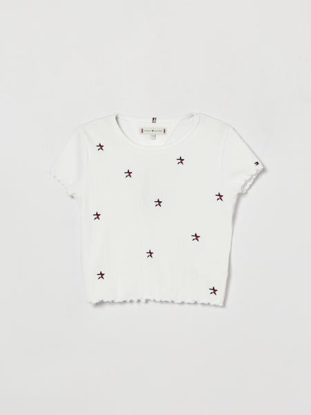 T-shirt da bambino Tommy Hilfiger in cotone con logo frontale ricamato