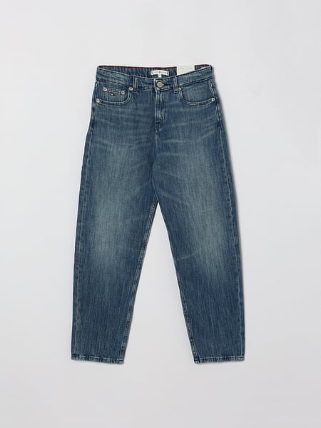 Jeans da bambino Tommy Hilfiger in denim di cotone a gamba dritta e vita media