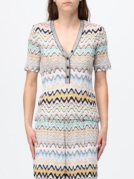 Multicolour Zigzag Ribbed Knit Polo Shirt Missoni