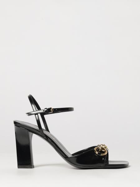 Sandalias Signora Gucci de piel cepillada con detalle Horsebit y tacón alto