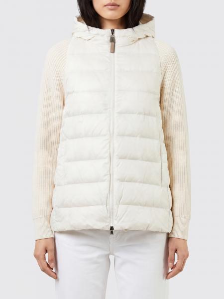 Brunello Cucinelli Short Quilted Nylon Hooded Puffer Jacket with Zip Closure