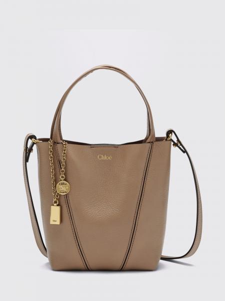 Spin Mini Grained Calfskin Handbag Chloé with Ring Detail