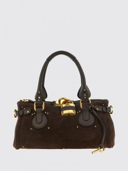Sac à main Paddington Chloé en cuir de veau velours avec cadenas