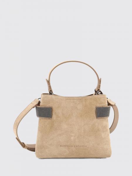 BRUNELLO CUCINELLI 모닐리 장식 스몰 스웨이드 핸드백