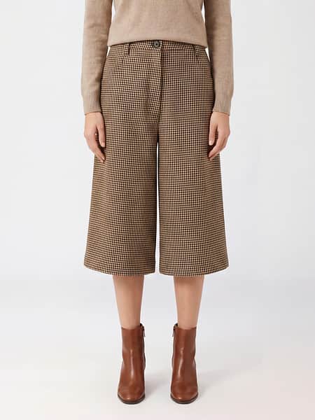 Brunello Cucinelli Houndstooth Wool Blend Knee-Length Shorts