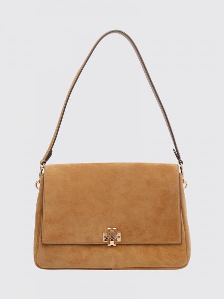 Tory Burch Charlie Suede Shoulder Bag with Double T Logo
