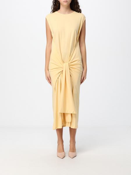 Sleeveless Jersey Sheath Midi Dress TOTEME with Waist Knot and Lace
