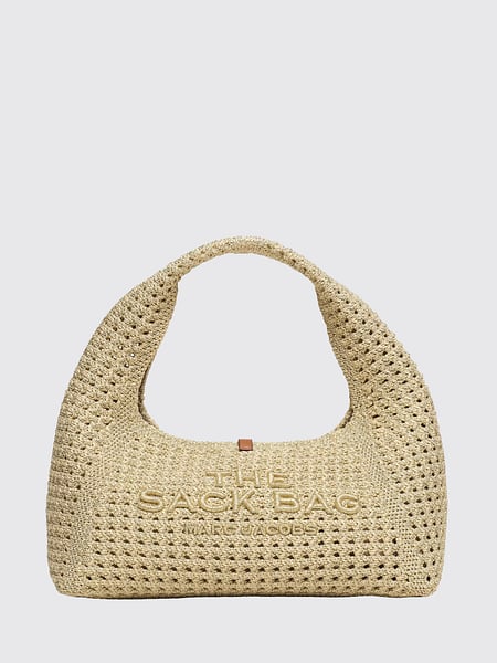 Mini borsa a spalla The Sack Marc Jacobs in crochet di lurex con logo