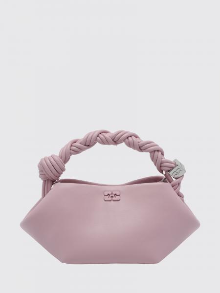 Ganni Mini Recycled Leather Handbag with Butterfly Logo and Braided Handle