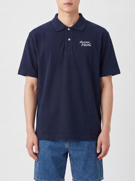 Polo Maison Kitsuné de corte slim de algodón orgánico con logo en contraste