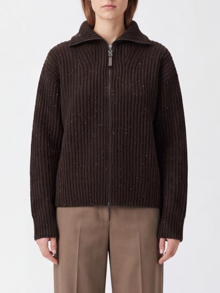 Brunello Cucinelli Ribbed Wool-Blend Cardigan with Zip and Sequins