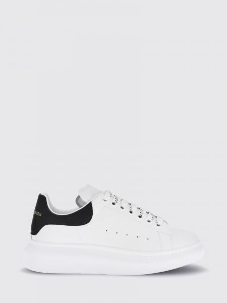 McQueen Oversize Calf Leather Sneakers with Suede Insert and Chunky Sole